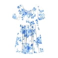 thumbnail image 7 of Amidoa Girl Dresses Skater Short Sleeve Twirl A-Line Dress Casual Summer Sundress for Kids Light Blue Size 12, 7 of 7