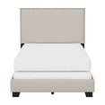 thumbnail image 2 of Willow Nailhead Trim Upholstered Twin Bed, Fog, 2 of 18
