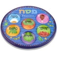 thumbnail image 3 of Zion Judaica Vibrant Colors Disposable Childrens Passover Seder Plates in Bulk 10" Quality Plastic Colorful Pesach Seder Plate for Kids Marked with Traditional Seder Food Specialty Dishware  6-Pack, 3 of 4