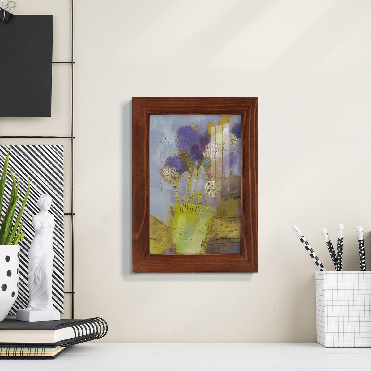 Blumen II -Framed Print w/glass-Chestnut