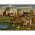 thumbnail image 2 of Lewis, Kim 32x25 Gold Ornate Wood Framed with Double Matting Museum Art Print Titled - Village Day, 2 of 4