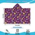 thumbnail image 2 of Purple Dinosaurs Dino Roar Pattern Hooded Bath Towel，50"x30" for Ages 3 To 12 Kids, Quick Dry Lightweight Soft Microfiber Hood Beach Towel Cover Up for Kids, 2 of 7