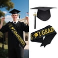 thumbnail image 3 of CaiYueKe Graduation Headband and Shoulder Straps for Congrats Grad Party Supplies Bachelor Cap Headband with Doctoral Hat Black Sash Satin Tassels Tiaras for Graduation Party Dress up Favor Photo, 3 of 4