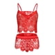 thumbnail image 2 of Mujeres Lace Cami Top Lencería Ropa de Dormir Ropa de Dormir Set Rojo S, 2 of 9