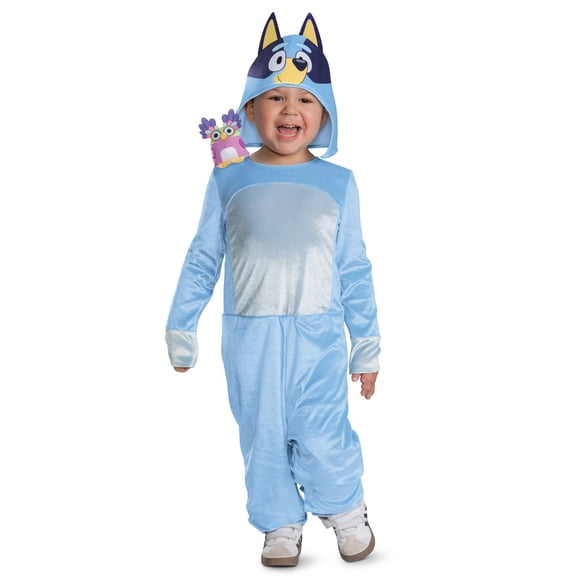 Adaptive Bluey with Chaterrmax shoulder sitter Halloween Costume for Toddlers, Size (3T-4T), by Disguise