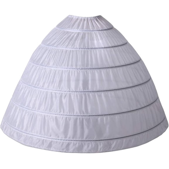 Full A-line 6 Hoop Petticoat for Women Underskirt Slip Crinoline For Bridal Dress