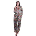 thumbnail image 1 of Moomaya Button Down Pajama Set For Women Notch Collar Nightwear Pants Loungewear, 1 of 6