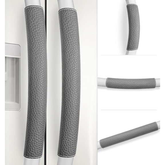 Refrigerator Door Handle Covers, 2 PCS, Adjustable Appliance Handle Covers, Keep Your Kitchen Clean, Microwave Oven Stove Dishwasher Handle Protector, Non Slip Fridge Handle Cover(Grey)