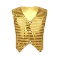 thumbnail image 3 of Sholeno Boys Girls Glitter Sequine Hip-hop Jazz Dance Vest Waistcoat Party Stage Performance Costume Gold 3-4, 3 of 6
