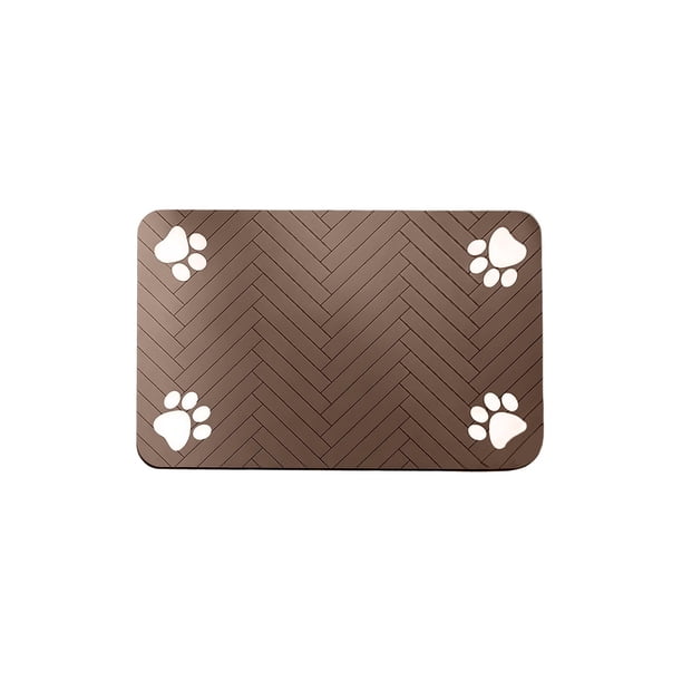 Alfombra de Piso Absorbente Alfombra de Comida para Mascotas de Barro de Diatoma Salpicaduras de Prueba de Alfombra de Piso, Alfombra de Poliéster Multicolor de 50x30cm