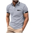 thumbnail image 2 of JIANJIA Mens Polo Shirts Autumn Winter Pure Cotton Fashion Basic Short Sleeve Tops Daily-Wear, 2 of 4