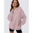 thumbnail image 4 of Womens Oversized Hoodies Comfy Sweatshirts Fall Fashion Outfits Casual Tops Fleece Clothes Lotus Root Pink Pink XXL, 4 of 6