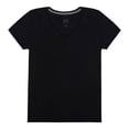 thumbnail image 1 of Playera Fruit Of The Loom para Mujer, Cuello V Manga Corta Negro Talla  EG, 1 of 4