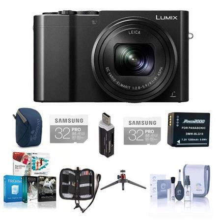 UPC: 0840014168682 | Lumix DMC-ZS100 Digital Camera  20.1MP  Black – Bundle with 2x 32GB Class 10 U3 SDHC Card  Camera Case  Spare Battery  Cleaning Kit  Memory Wallet  Tripod  Card Reader  Software Package