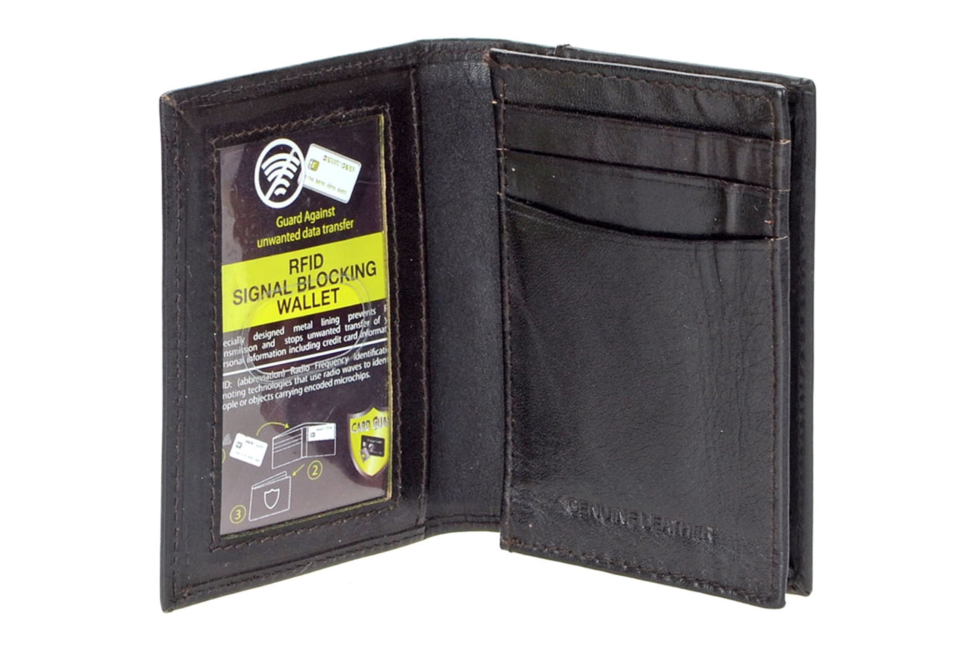 Montauk Leather Club Men's RFID Signal Blocking High Capacity Wallet Card Case