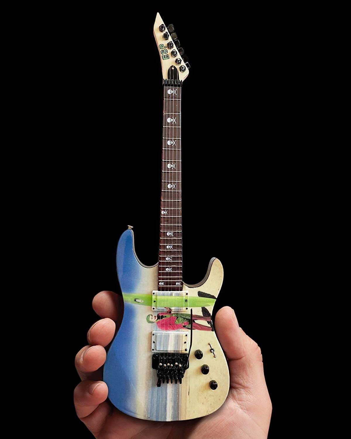 Axe Heaven Metallica Kirk Hammett Joker Surfs Up ESP Miniature Guitar Replica 