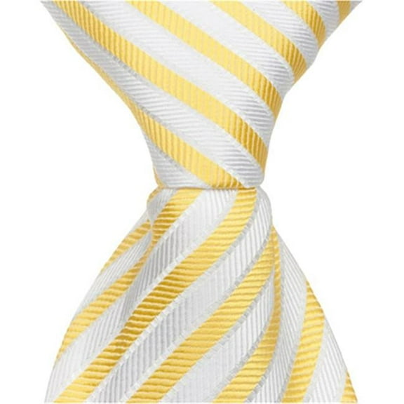 Matching Tie Guy 2737 Y3 - 9.5 in. Zipper Necktie - Yellow With White Stripes- 6 to 18 Month