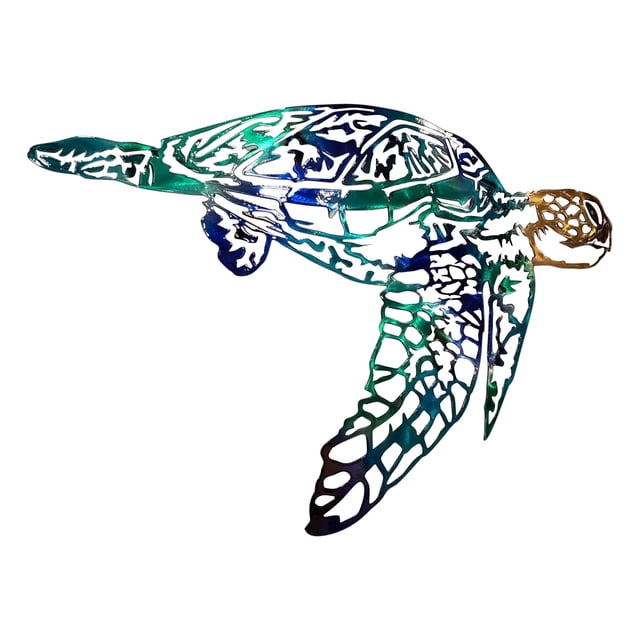 Pompotops Sea Turtle Metal Wrought Iron Silhouette Handicraft Interior Wall Decoration Clearance
