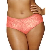 Playtex Womens Love My Curves Incredibly Smooth Cheeky Hipster, XL, Coral Peach