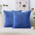 thumbnail image 2 of 2PCS Soft Throw Pillow Covers 18x18inch, Decorative Corduroy Pillow Covers for Sofa Couch Bed,Square Solid Striped Cushion Case, 2 of 8