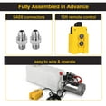 thumbnail image 4 of Dawot 12V DC Single Acting Dump Trailer Pump Hydraulic Pump 8 Quart 2 Gallon Hydraulic Power Unit with Plastic Reservoir for Dump Trailer Car Lifting for Dump Trailer Car Lifting, 4 of 13