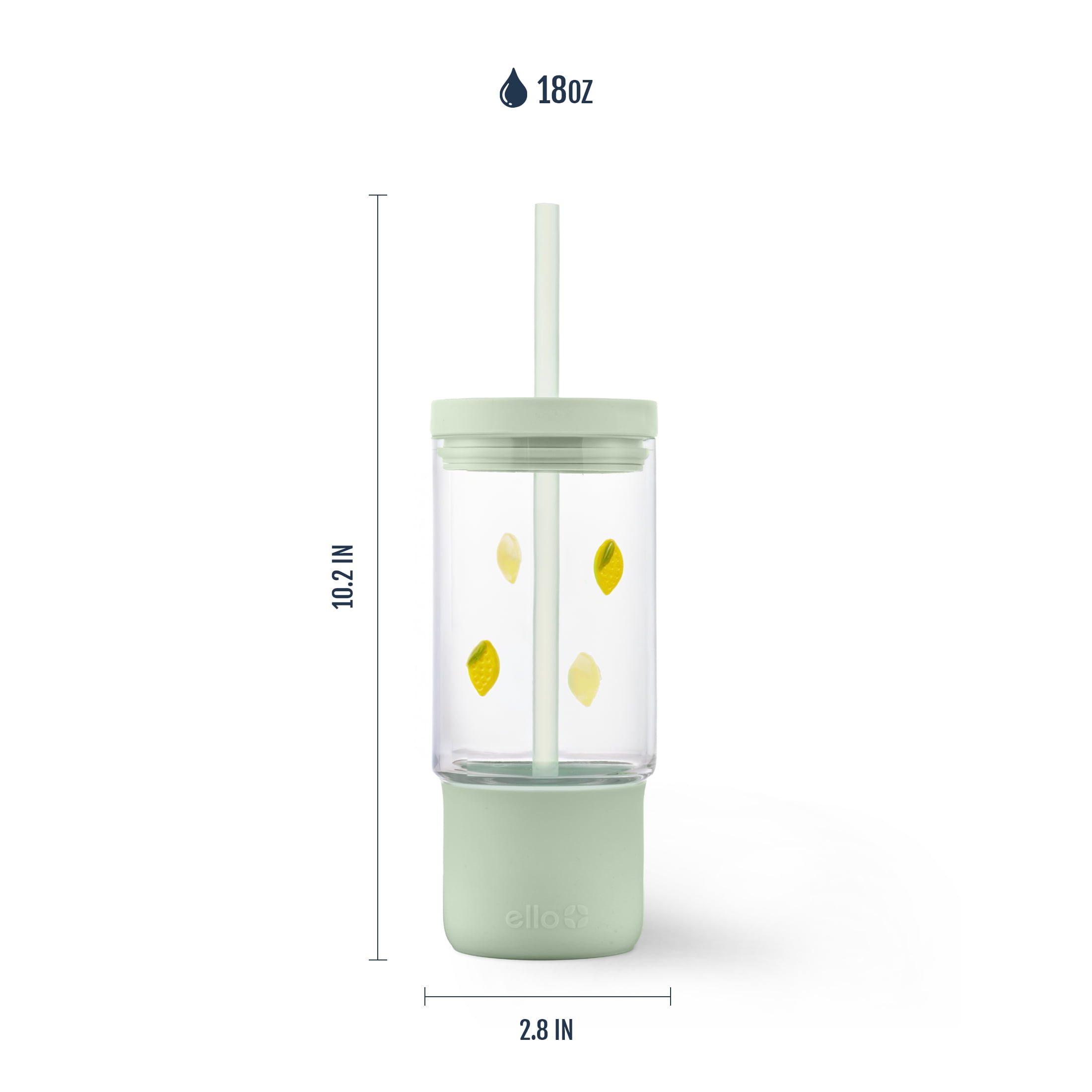 Ello Nova Charmed 18oz Glass Tumbler - Lemons
