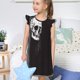 thumbnail image 4 of Balery Gothic Skull Drape Camisón de princesa para niñas, pijama de algodón con mangas abullonadas, suave y bonito.-Medium, 4 of 6