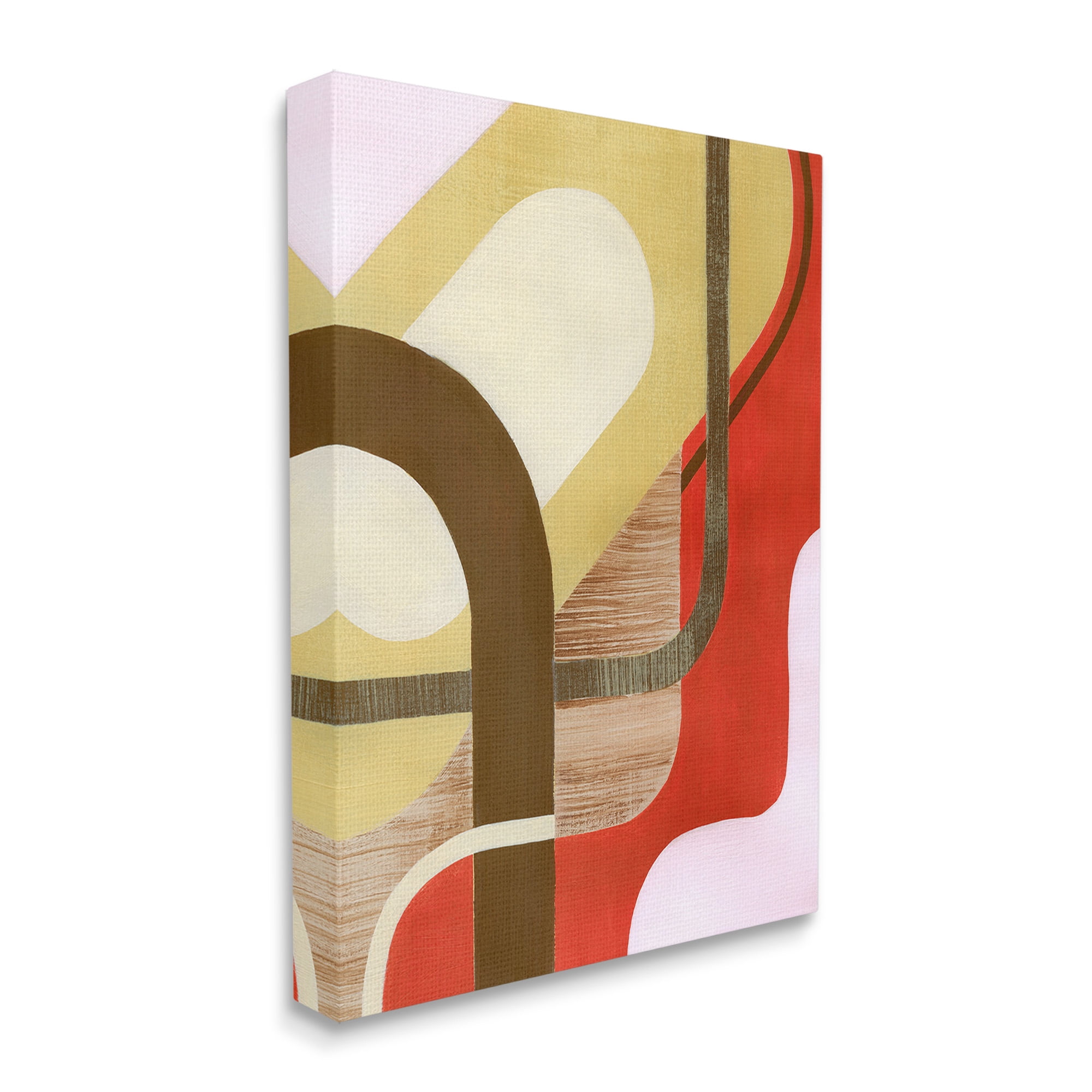 Stupell Industries Wavy Retro Shapes Abstract Painting Gallery Wrapped Canvas Art Print Wall Art, 24 x 30