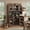 Wooden, variant on IPKIG 70.9" Farmhouse Kitchen Pantry with Outlet, LED Lights & Wine Rack, 54" Wide Buffet Sideboard Storage Cabinet, Wooden Color