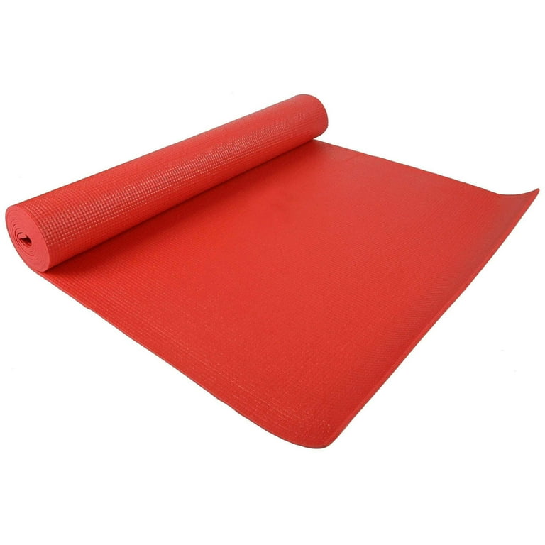 BalanceFrom BFGY-AP6RD Go Yoga All Purpose Anti-Tear Exercise Yoga Mat with  Carrying Strap, Red 