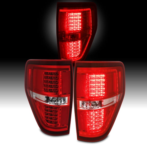 AKKON - For 2009-2014 Ford F150 Pickup Truck Full LED Red Clear Lens Tail Brake Lights Lamp Left   Right