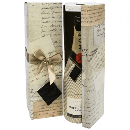 Champagne Gift Box - Romanee (x2) Letters Collection Reusable Caddy - Easy to Assemble - No Glue Required - Gift Tag and Ribbon Included - Set of 2 - EZ Champagne Box by Endless Art (The Worlds Best Box Platinum X2)
