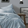 thumbnail image 2 of Swift Home  Premium Cotton Prewashed Chambray Duvet Cover Set Bed Linen - Comforter/Duvet Insert Not Included chambray blue Twin - Twin XL 2 Piece, 2 of 5