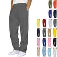 thumbnail image 5 of Dvprdro Mens Open Bottom Sweatpantss Elastic Waist Wide Leg Fashion Baggy Pants Drawstring Loose Fit Casual Athletic Joggers with Pockets, 5 of 5