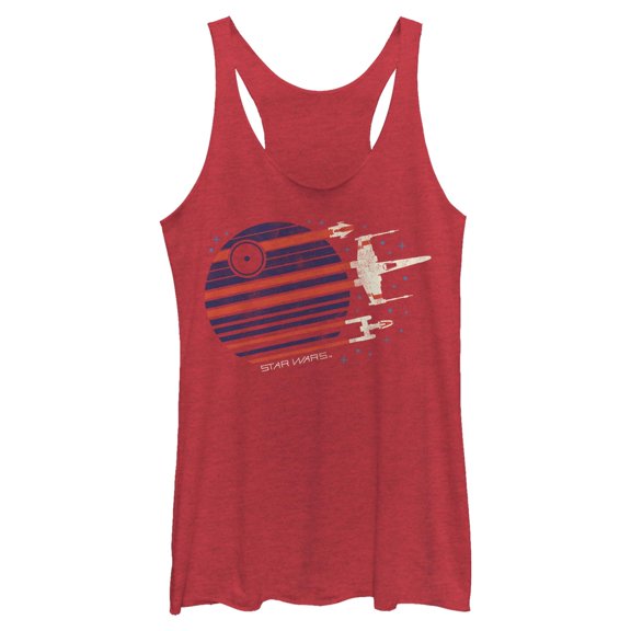Womens Star Wars Death Star Streaks Racerback Tank