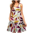 thumbnail image 2 of Ovzne Robes Grande Taille pour Femmes Rondes Robe d'Été Femmes Décontractée Grande Taille Sans Manches Col Rond Imprimé Robe Courte Robe Imprimée Liquidation, 2 of 5