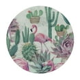 thumbnail image 2 of Nawypu  Desert Cactus Round Tablecloth Home Decor,Classic Fashion Watercolor Pink Flamingo and Green Wild Cactus Stitching Pattern Waterproof Oil-Proof Spill-Proof Durable, 2 of 7