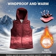 thumbnail image 5 of Cute Jackets Women's Winter Solid Color Quilted Hooded Cotton Jacket With Zip Lining And Pockets Wine XL, 5 of 7