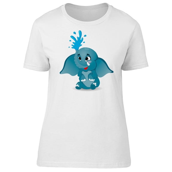 Cute Elephant With Water Tee Women's -Image by Shutterstock
