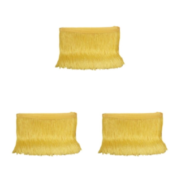 Minnieouse Poliéster Añade un toque de elegancia al vestido de baile latino con flecos de encaje de cinta Adornos de poliéster amarillo limón Type1 NO1