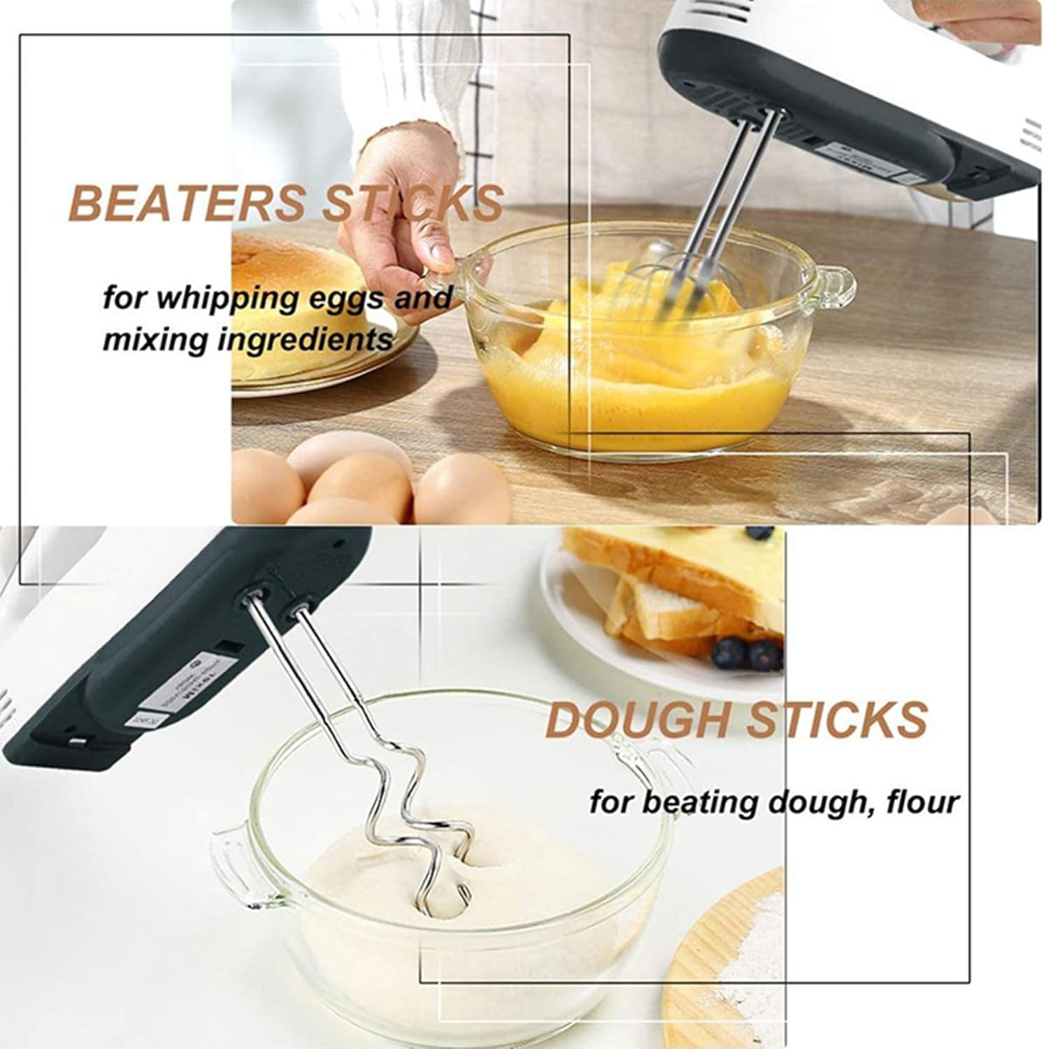 Hand Mixer Electric Handheld: Electric Mixer 7-Speed Adjustment,Electric Hand Mixer with 2 Dough Mixers and 2 Stirring Rods,Mixer Electric Handheld for Mixing Dough,Cream and Making Mashed Potatoes
