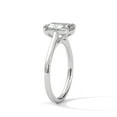 thumbnail image 3 of One carat 2.00 Carat - Emerald Cut - Moissanite Ring - Solitaire Engagement Ring in 18K White Gold Plating over Silver Size 7, 3 of 3