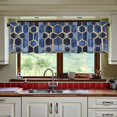 thumbnail image 3 of Yayeee Kitchen Curtains Tier Set of 2 Light Filtering 57"x24" Over Sink Window Panels, Blue Hexagon Pattern, 3 of 7