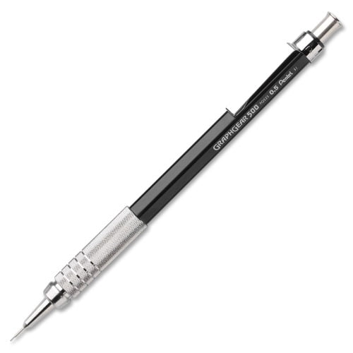 Pentel GraphGear 500 Mechanical Drafting Pencil HB Lead - 0.5 mm Lead Diameter - Refillable - Black Barrel - 1 Each