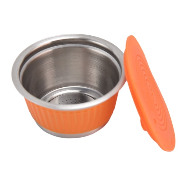 Refillable Coffee Set, 6PCS/SET 40ml Spoon Coffee Filter Cup For Office Blue,Orange,Coffee Color