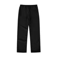 thumbnail image 4 of Boys Uniform Pants Elastic Waist Straight Leg Boys Slim Fit Unisex Black Uniform Pants Girls Back to School Clothes Size 4-18 Years, 4 of 6