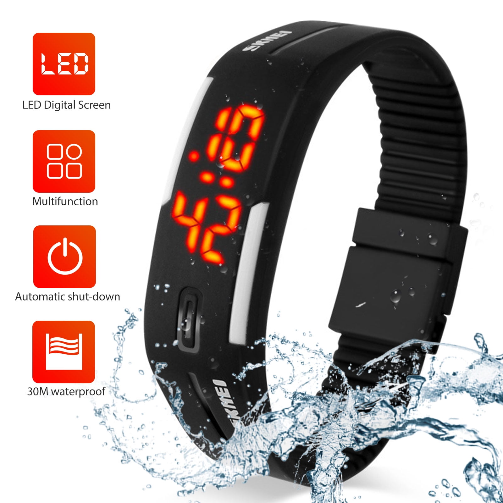 rubber led watch