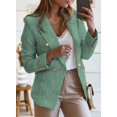 thumbnail image 5 of Womens Double Breasted Tweed Blazers Casual Long Sleeve Open Front Blazer Jackets Work Suits, 5 of 5