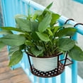 thumbnail image 2 of Metal Art Hanging Garden Rack for Flower Pots Planters Over Rail Fence Patio Holder, 2 of 5