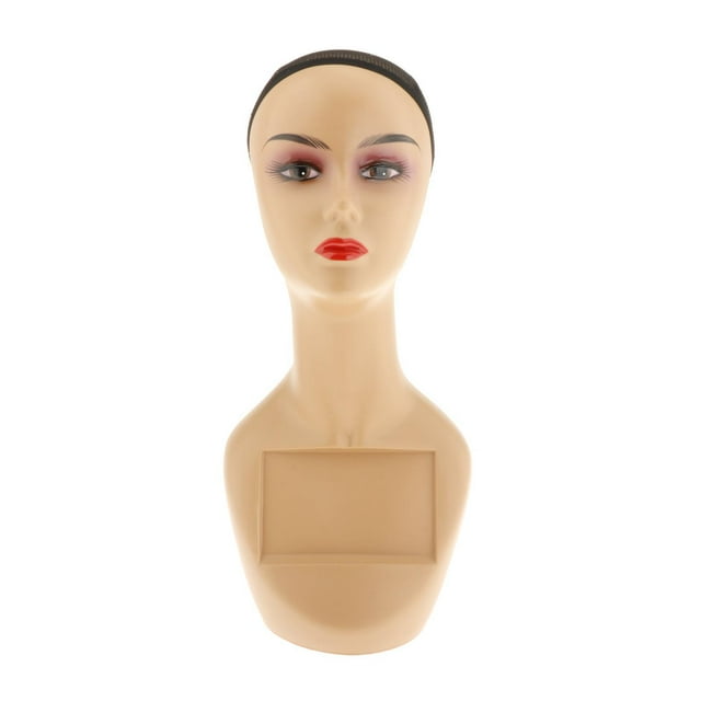 Modelo de cabeza de maniquí femenino con hombro, accesorios multifuncionales de alta práctica de 19 pulgadas, accesorios de exhibición para centro de Estilo B